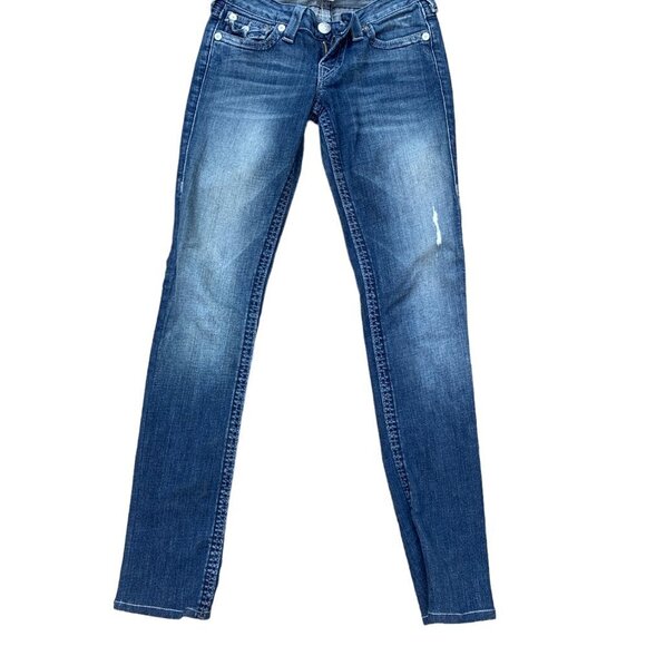 Vintage True Religion Jeans Size 25 STRAIGHT Blue - Picture 4 of 5